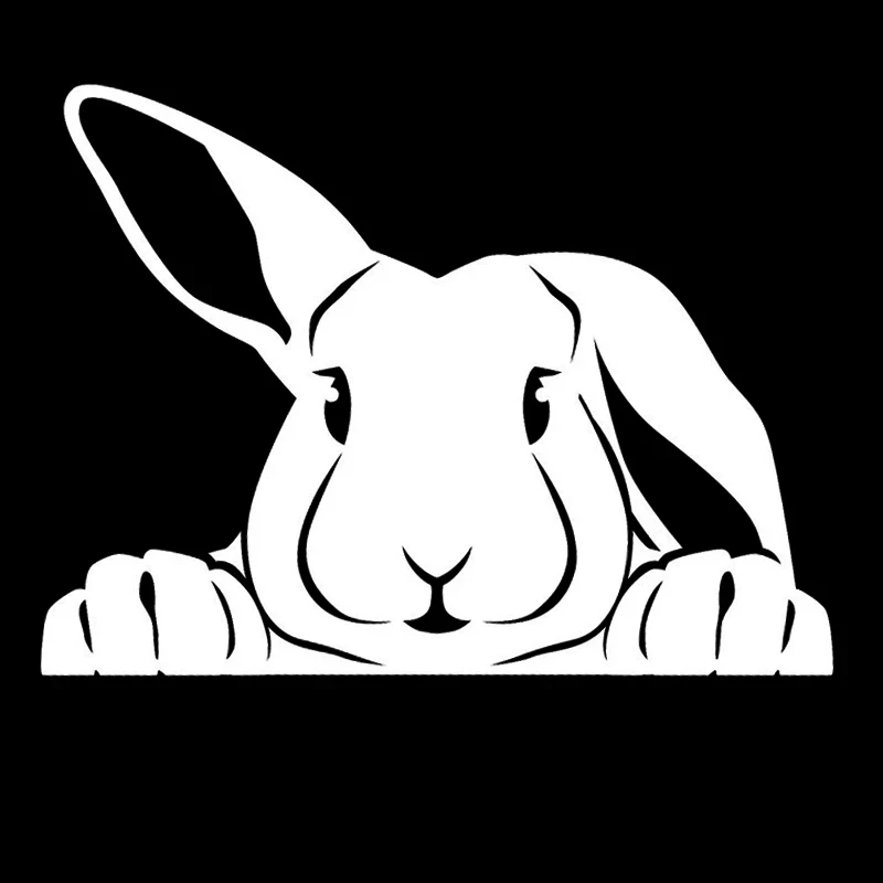 

S51177# 20x15 cm Car Stickers Vinyl Decal Peeking Bunny Cute Rabbit Motorcycle Decorative Accessories Waterproof