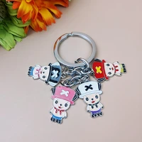 fashion keyring keychain silver deer tony chopper classic one p hat boy cartoon small gift cute young special pink unisex k0049