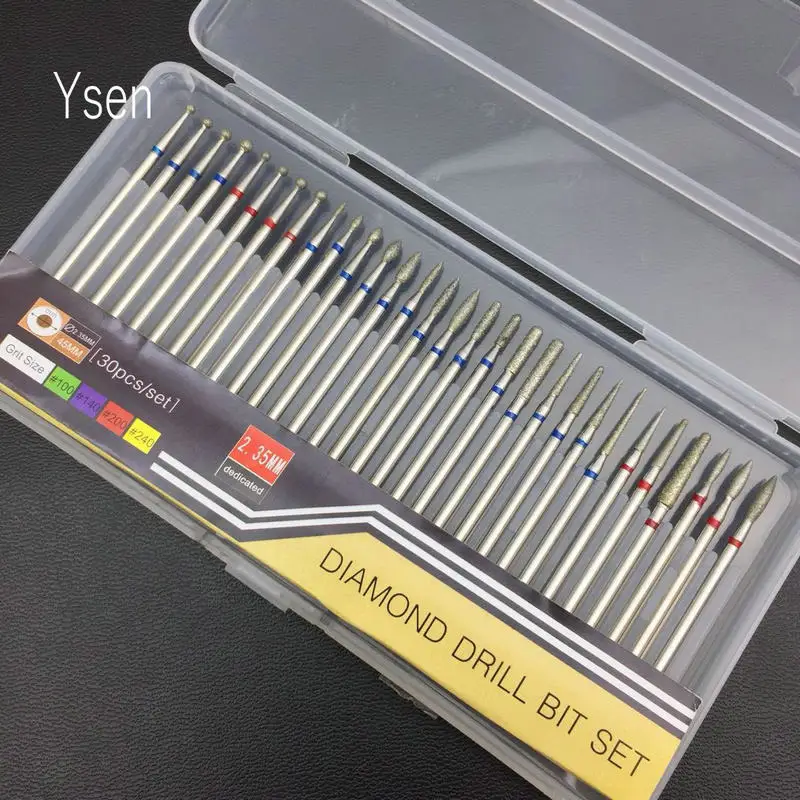 30 шт./кор. фрез для маникюра/педикюра Набор алмазной поворот напильник с