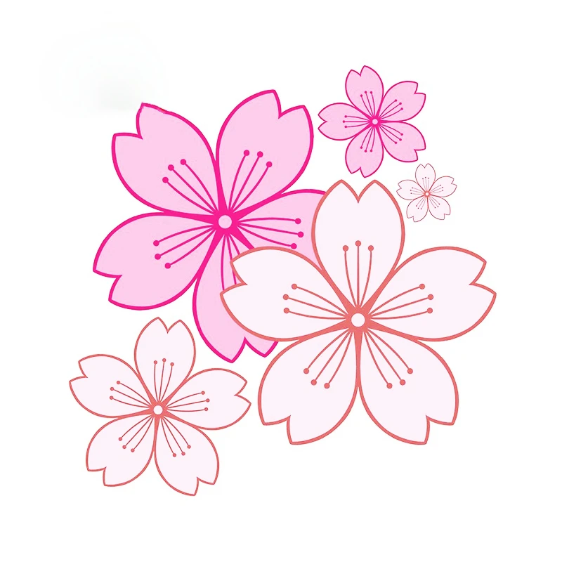 

Креативные вишневые цветущие бутиковые автомобильные наклейки из ПВХ, индивидуальные водонепроницаемые мотоциклетные шлемы, наклейки для серфинга, украшения, 13 см * 13 см