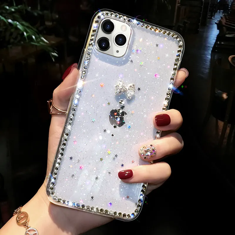 for iphone se2 case diamond glitter butterfly bling star phone case for iphone 11 pro max x xr xs se 2020 6 6s 7 8 plus cover free global shipping