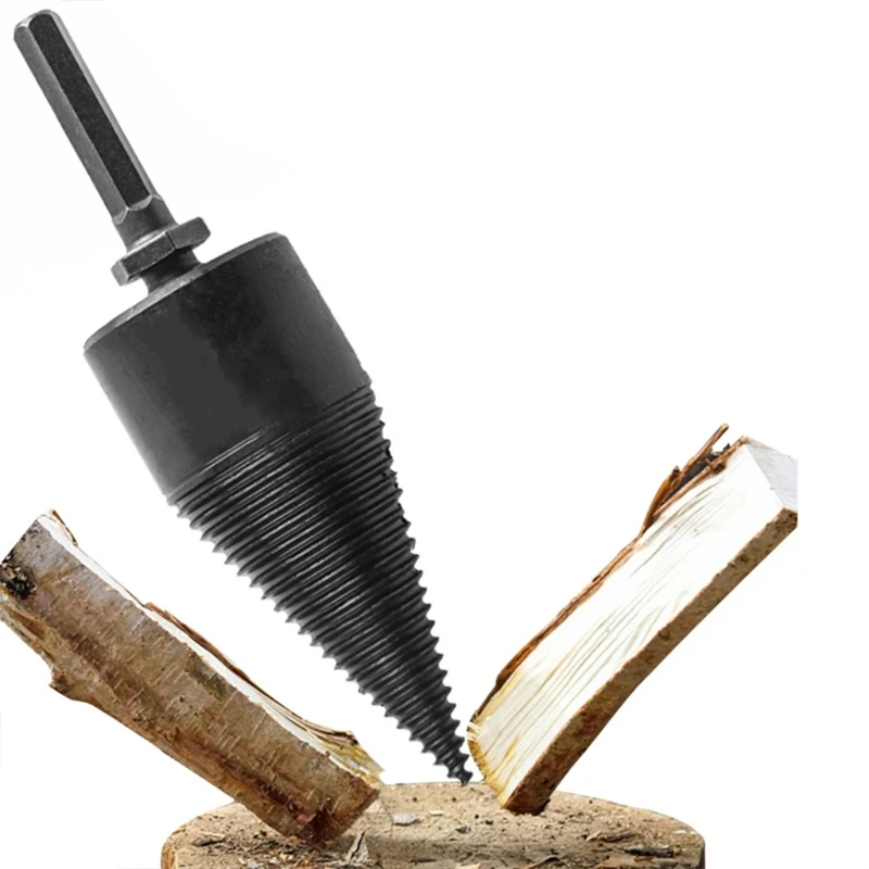 

Home Outdoor Wood Chopping Drill Bit Firewood Machine Drill Parts Wood Cone 28GF
