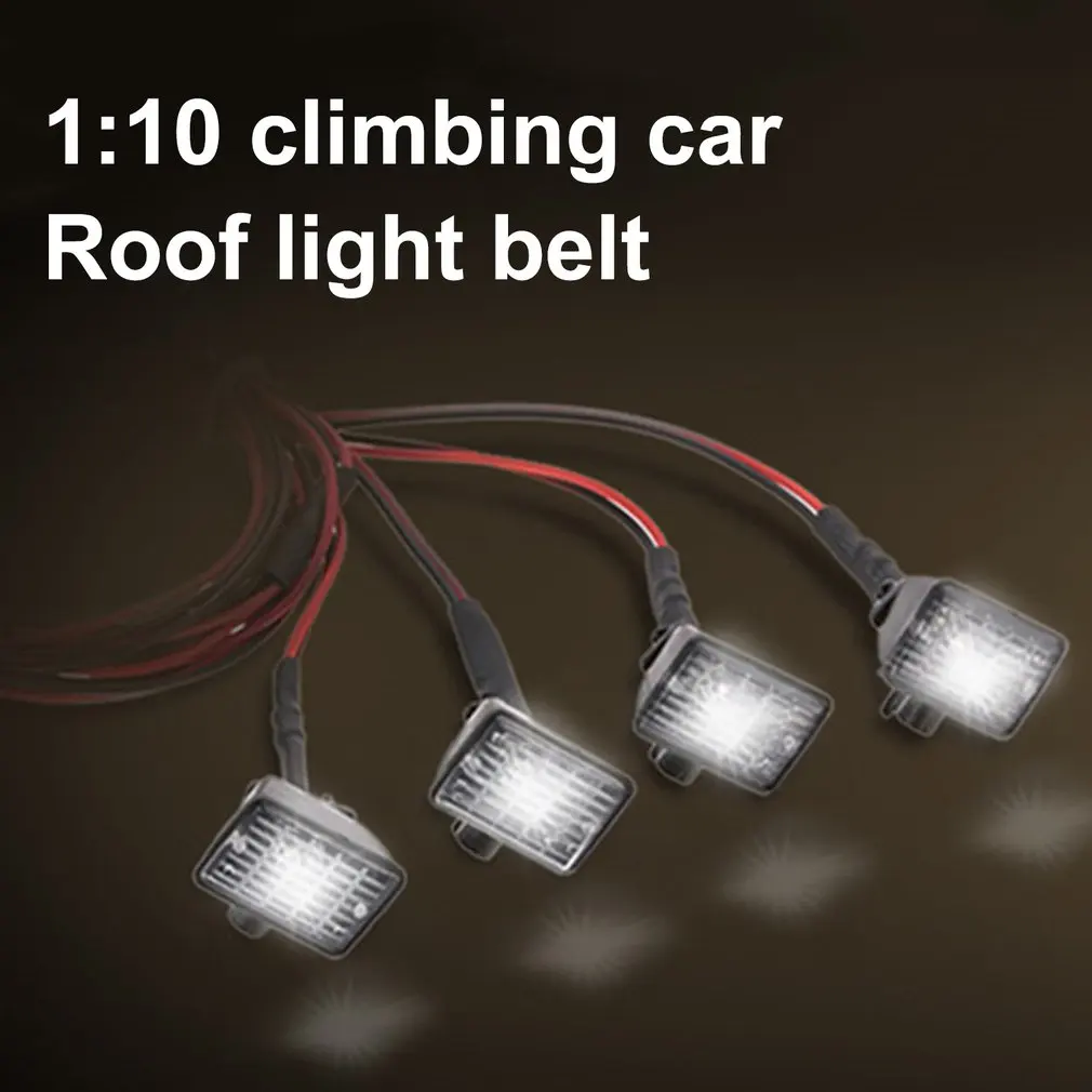

Accessories 1:10 Crawler RC Car Roof Light With 4LED White 2 Red 2 White Light Square 4 Square LED Light RC Car Roof Light