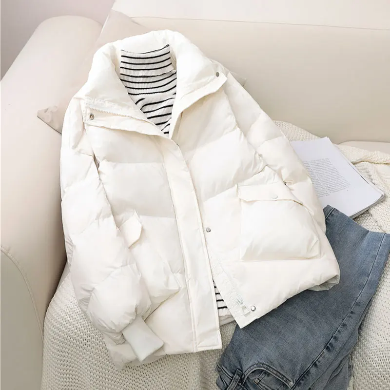 Short Women's Jacket Stand Collar Warm Winter Down Jacket Loose Parkas 2021 Fashion New Student Bread Coat Women Quilted Coats
