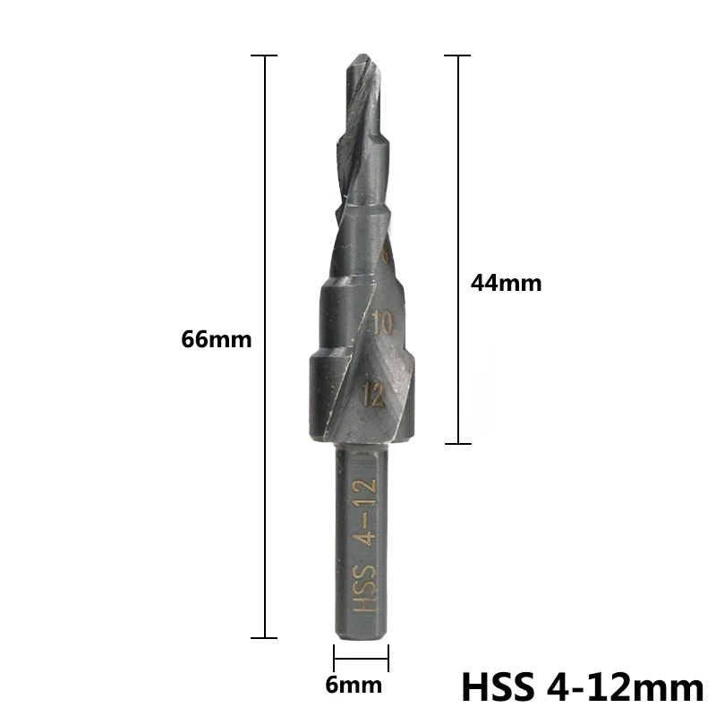 1pc 4-12mm 4-12 20 32 мм 6-30 мм спиральное ступенчатое конусное сверло треугольное ступенчатое сверло набор HSS отверстие резак дерево/металл нитридное покрытие сверло - Цвет: 1pc 4-12mm