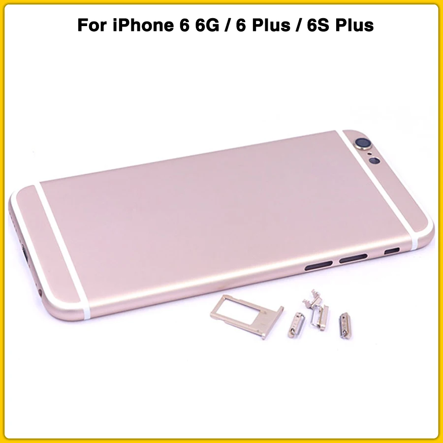Чехол на заднюю панель для iPhone 6, 6G, 6 Plus, 6S Plus, задняя крышка на батарейку, металлическая дверь, средняя рамка, шасси, задняя крышка
