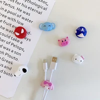 fashion adsorption table top data cable holder irregular pattern korean style cute dog cartoon anime contracted soft silicone