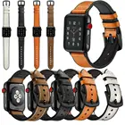 Ремешок сменный из натуральной кожи и силикона для Apple Watch Series 5 4 3 2 1 38 мм 42 мм 40 мм 44 мм