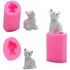 Рождественские 3D силиконовые формы для мыла форма для кондитерских изделий котенок из смолы Инструменты для выпечки аксессуары Кухонные Принадлежности Декор для хлебобулочного торта