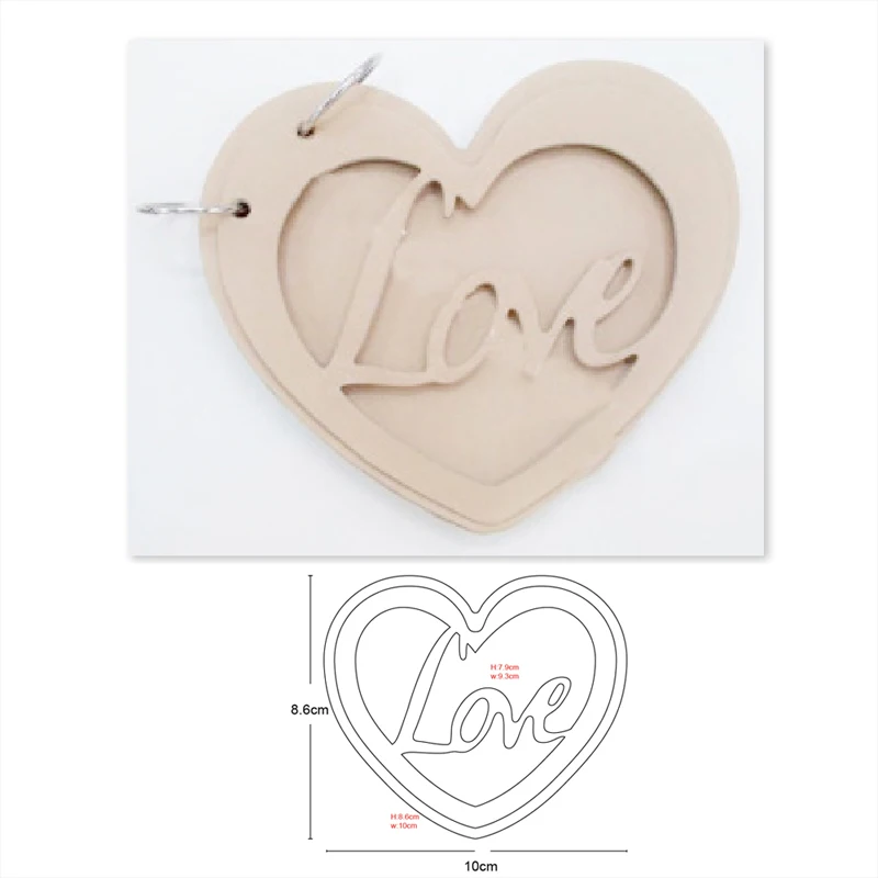 

Letter Love Heart Frame Metal Cutting Dies for DIY Scrapbooking Dies Paper Cards Making Embossing die cut Decorative craft dies