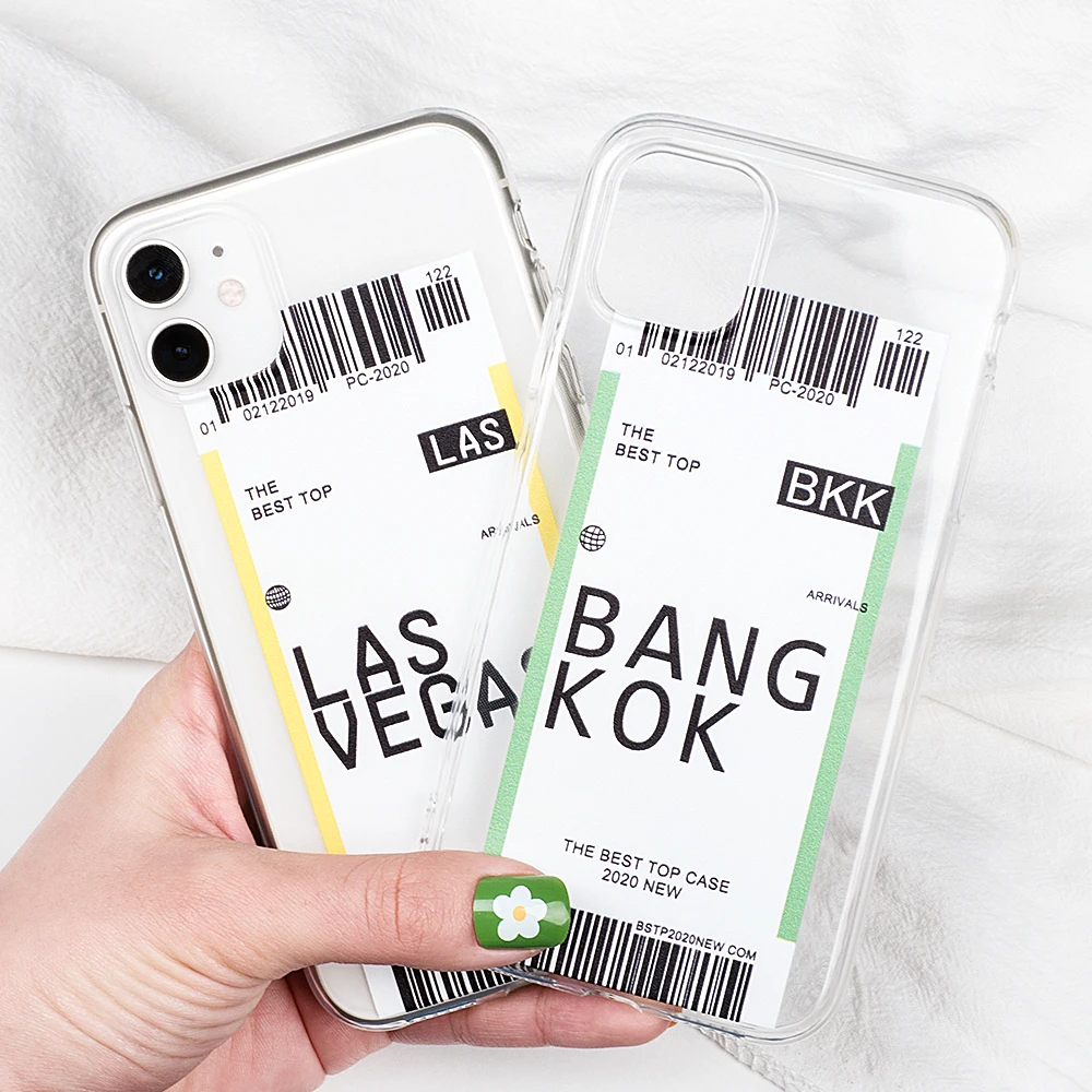 Забавные телефонные чехлы воздушные билеты Прозрачный мягкий силиконовый чехол