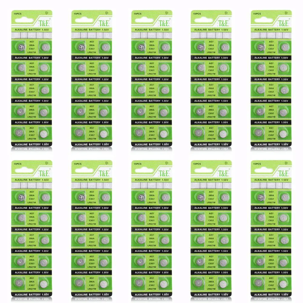 

YCDC 100Pcs Watch Battery AG7 L927 395 SR57 SR927SW 399 610 1162SO 399B D395 D399 G7 CX57 LR927 1.55v Coin Button Cell