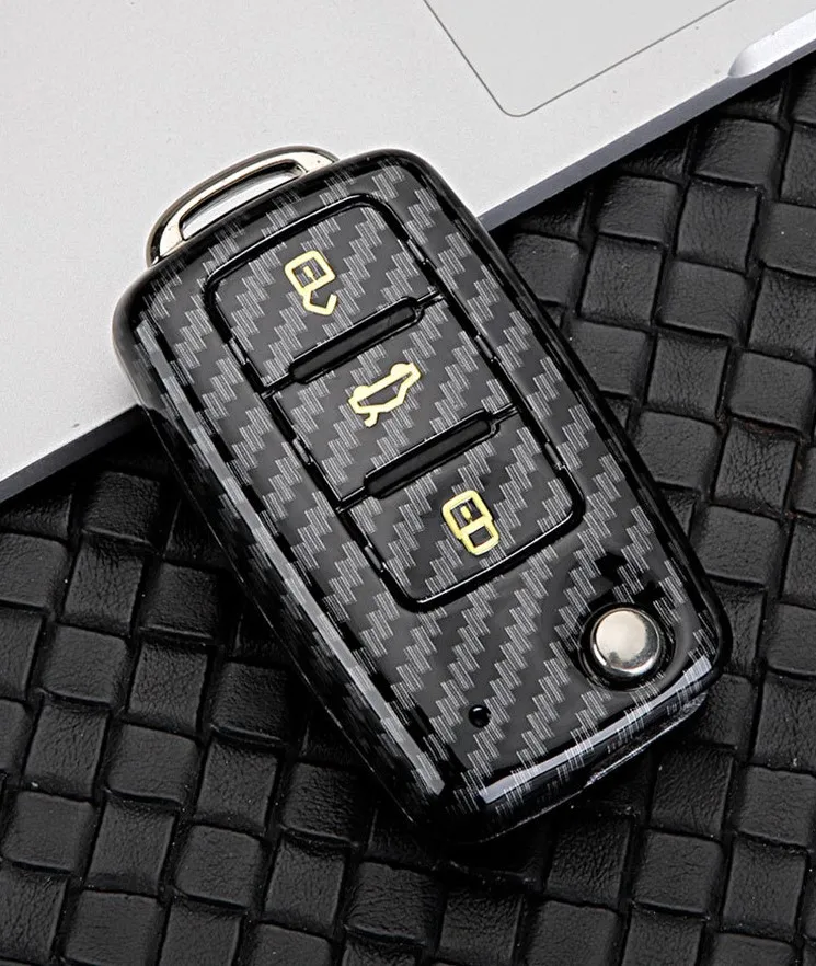 Автомобильный чехол для ключей из углеродного волокна держатель Skoda Octavia A5 Kodiaq Yeti