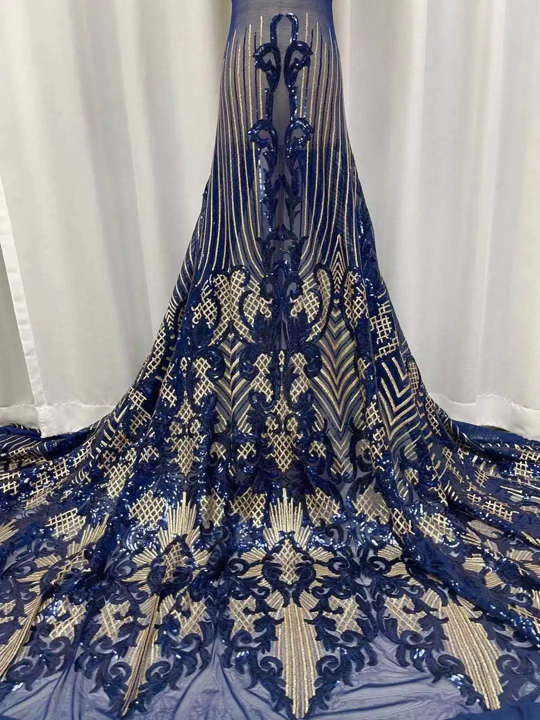 

African Sequins Lace Fabrics Luxury Lace French Mesh Tulle Lace Fabric Nigerian Net Lace Fabrics for Wedding Party JYN296