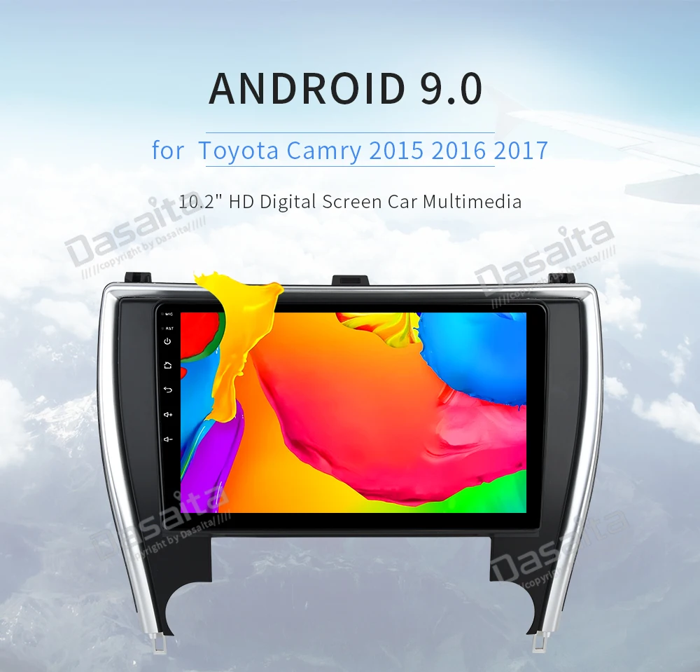 Dasaita Android 9,0 Автомобильный мультимедийный стерео для Toyota Camry Версия США с 10," ips мульти экран радио gps MP3