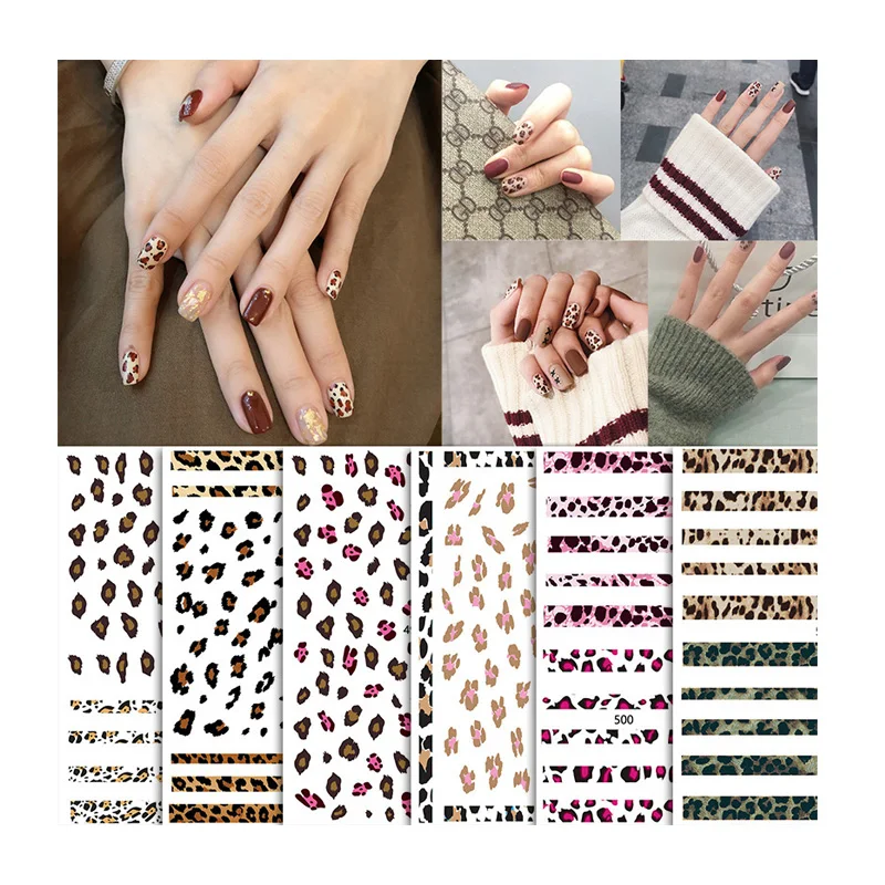 

New Leopard Print Nail Sticker Three-dimensional Applique Personality Graffiti Trend Adhesive Frosted Leopard Print NailApplique