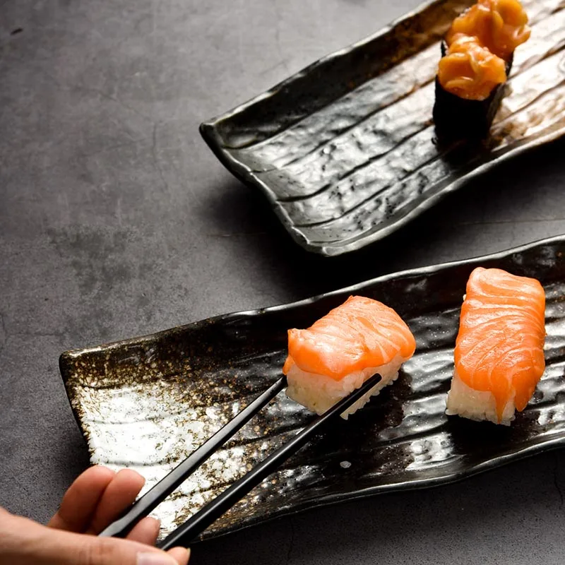 Посуда для японской кухни прямоугольная керамическая тарелка суши креативные