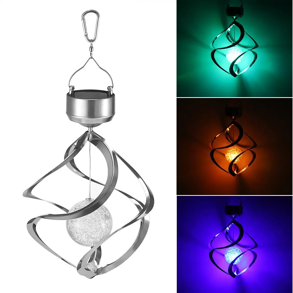 

Led Solar Wind Chime Color Changing Light stainless steel Outdoor Waterproof Garden Garland Hanging Christmas Holiday Solar Lamp