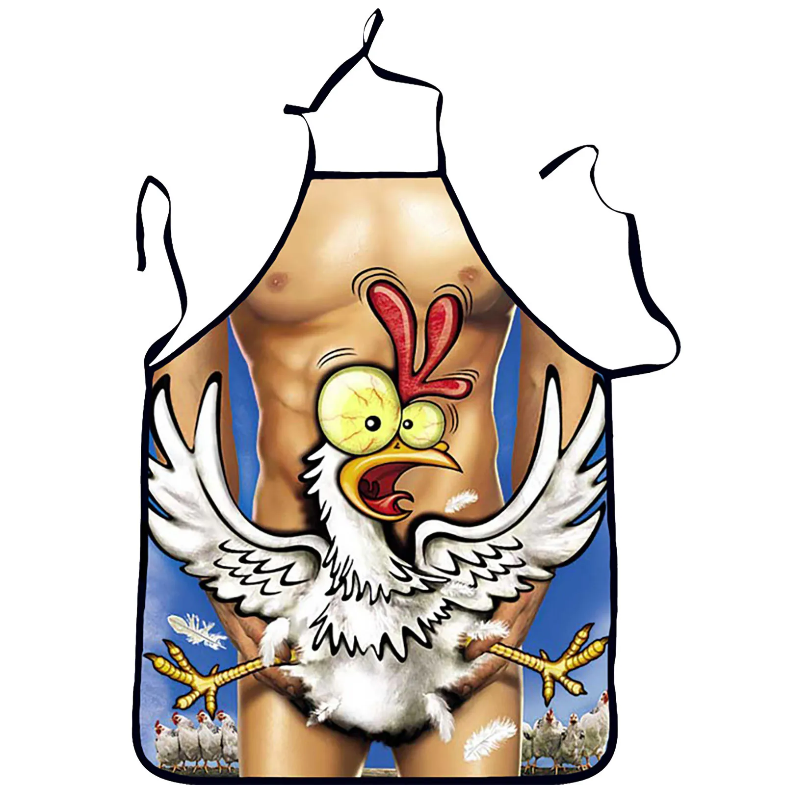 Забавные 3D мультипликационный Кухонный Фартук с цифровой печатью сексуальные