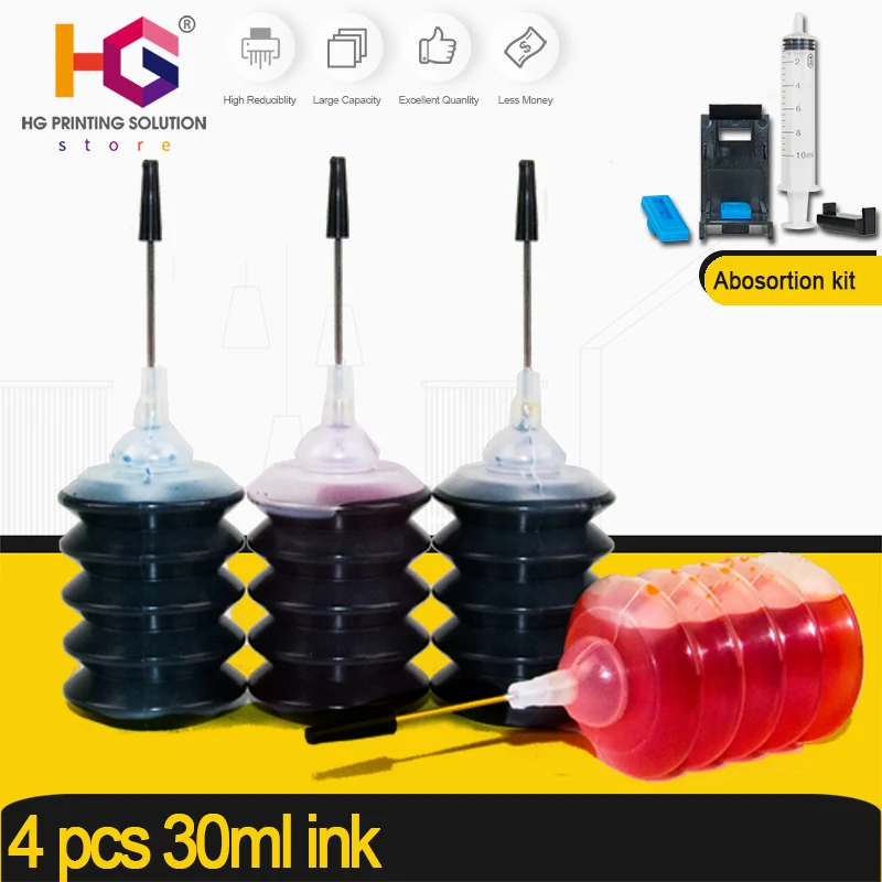 Чернила для картриджа hp 301 304 302 123 122 652 650 21 22 140 141 950 655 364 903 953 XL 30 мл | Компьютеры и