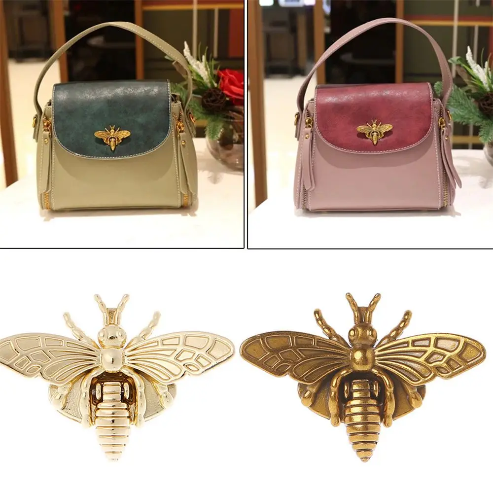 

2022 Hot New Fashion New Bee Shape Clasp Turn Lock Metal Hardware For DIY Handbag Shoulder Bag Purse Hot 2 Colors
