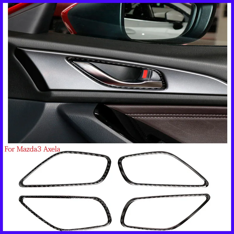 

Car interior Door Handles sticker For Mazda3 Axela 2014-2018 door shake handshandle sticker carbon fiber interior sticker 4pcs
