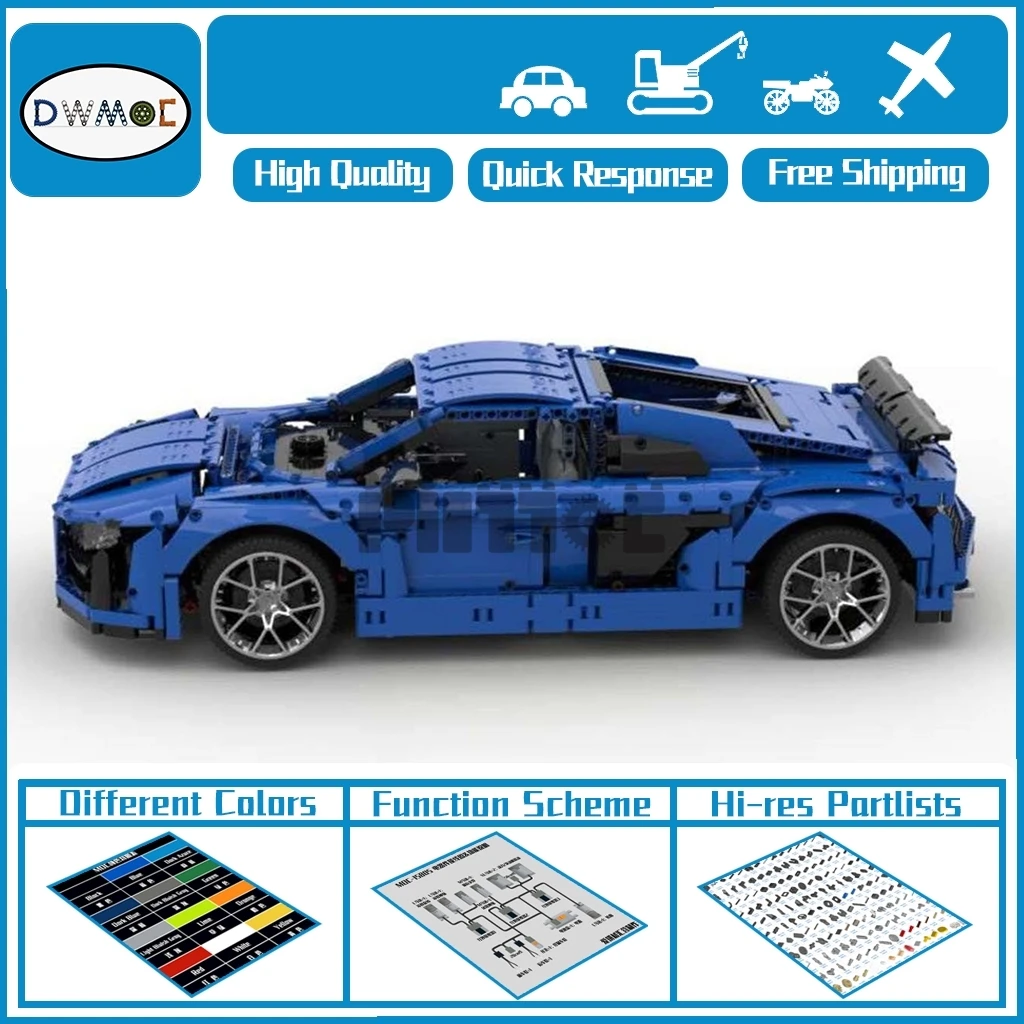 

MOC R8 V10 super sports car patchwork building block technology assembly Boy Gift 2779pcs