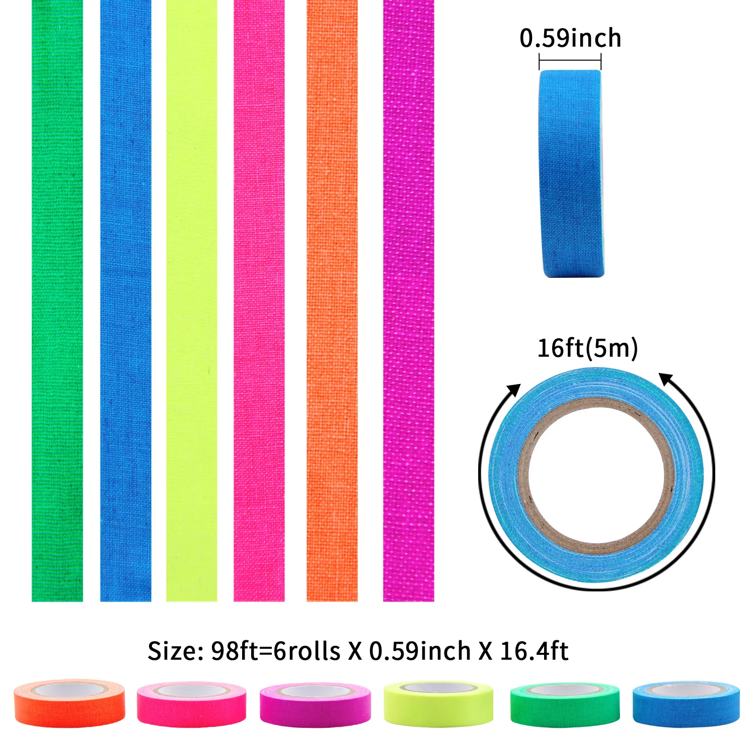 Флюоресцентной лента Neon вечерние Stickters светится в темноте черный светильник