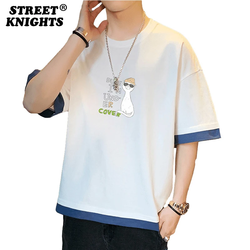 

Мужские 2021 летние новые 100% хлопковые модные повседневные футболки с 3D принтом букв мужские свободные топы с круглым вырезом футболки в стил...