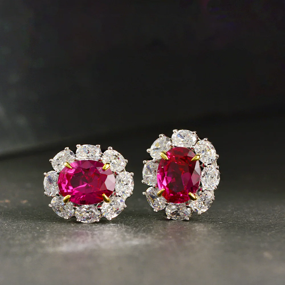 Набор свадебных украшений Ruby Lab Moissanite набор из колье/сережек/кольца