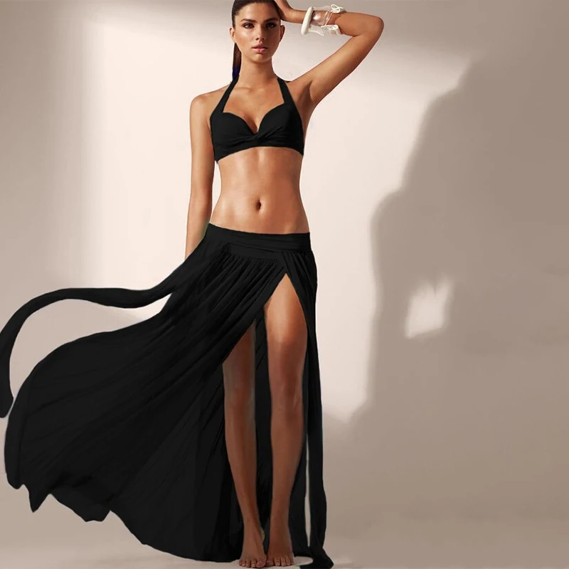 Новинка летняя сексуальная женская Пляжная накидка шифоновая длинная юбка в