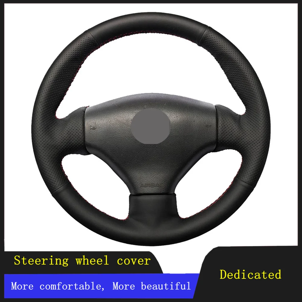 

Car Steering Wheel Cover Braid Wearable Genuine Leather For Peugeot 206 1998-2005 206 SW 2003 2004 2005 206