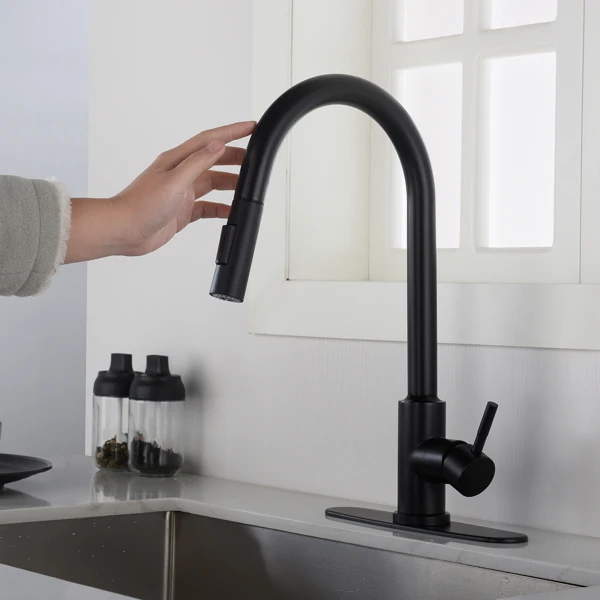 

【USA READYSTOCK】 Touch Kitchen Faucet with Pull Down Sprayer-Matte Black