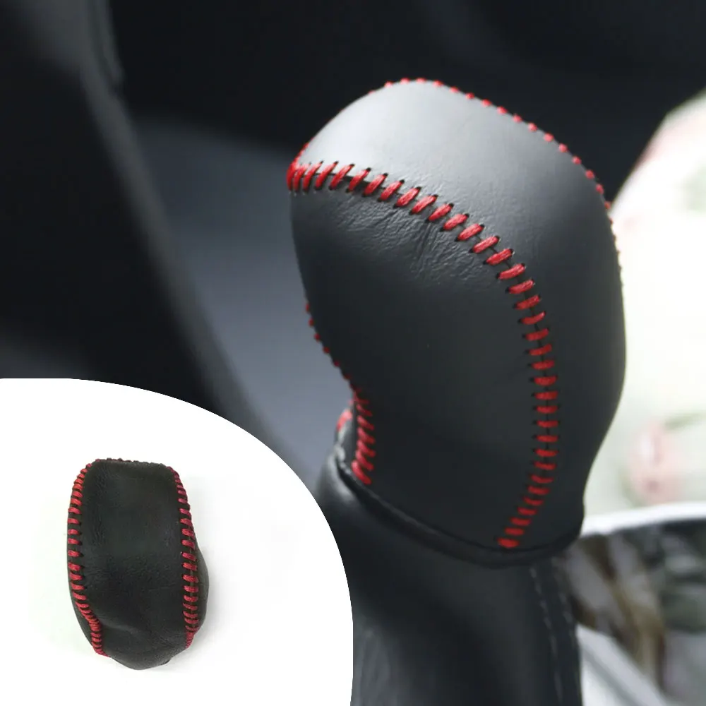 

Muchkey Leather Gear Knob Stick Covers AT For PEUGEOT 308 2015 408 2014-2017 2018 308 2016 2017 2018 Non-slip Automatic Shifter