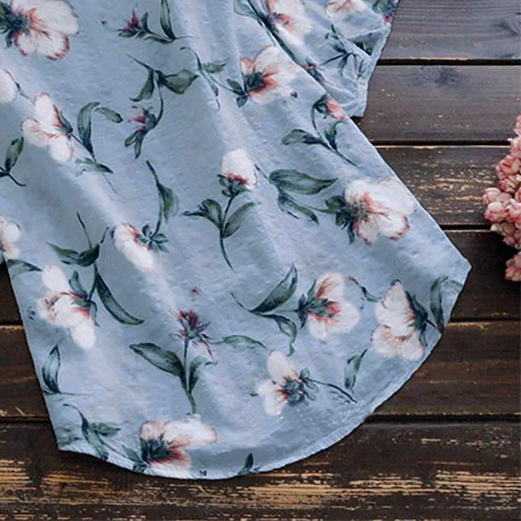 Блузка женская с V-образным вырезом винтажная рубашка рукавом до локтя свободная