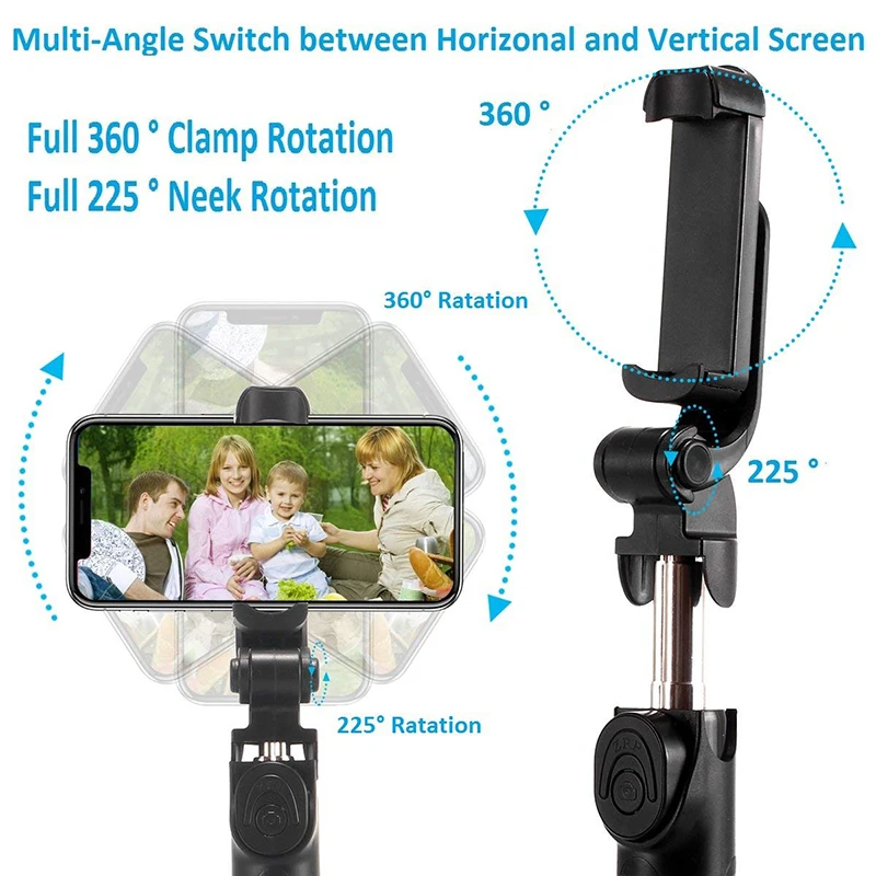

Roreta Selfie Stick Bluetooth Tripod Monopod Extendable Foldable With Wireless Remote shutter For video Live Smartphone Holder