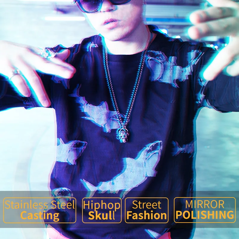 Мужское колье из нержавеющей стали в стиле хип-хоп | Украшения и аксессуары