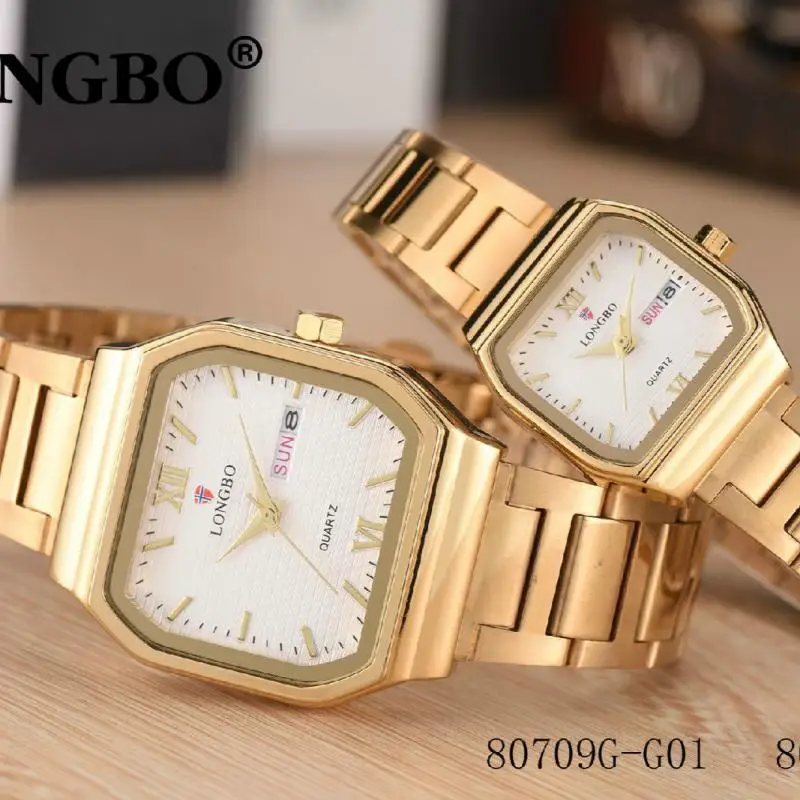 

LONGBO Wrist Watch Women Men Stainless Steel Luxury Brand Top 2020 New Golden Watch for Female Clcok Relogio Feminino Relojes