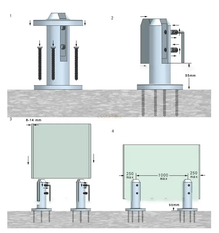 Зеркальная полировка 2205 дуплекс нержавеющая сталь зажим для стекла бассейн