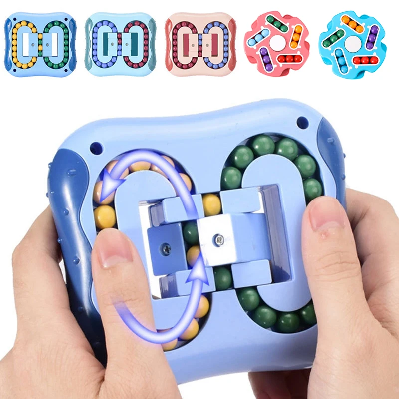 Популярные вращающиеся волшебные бобы Fidget Toys Intelligence Fingertip Cube детский Пальчиковый