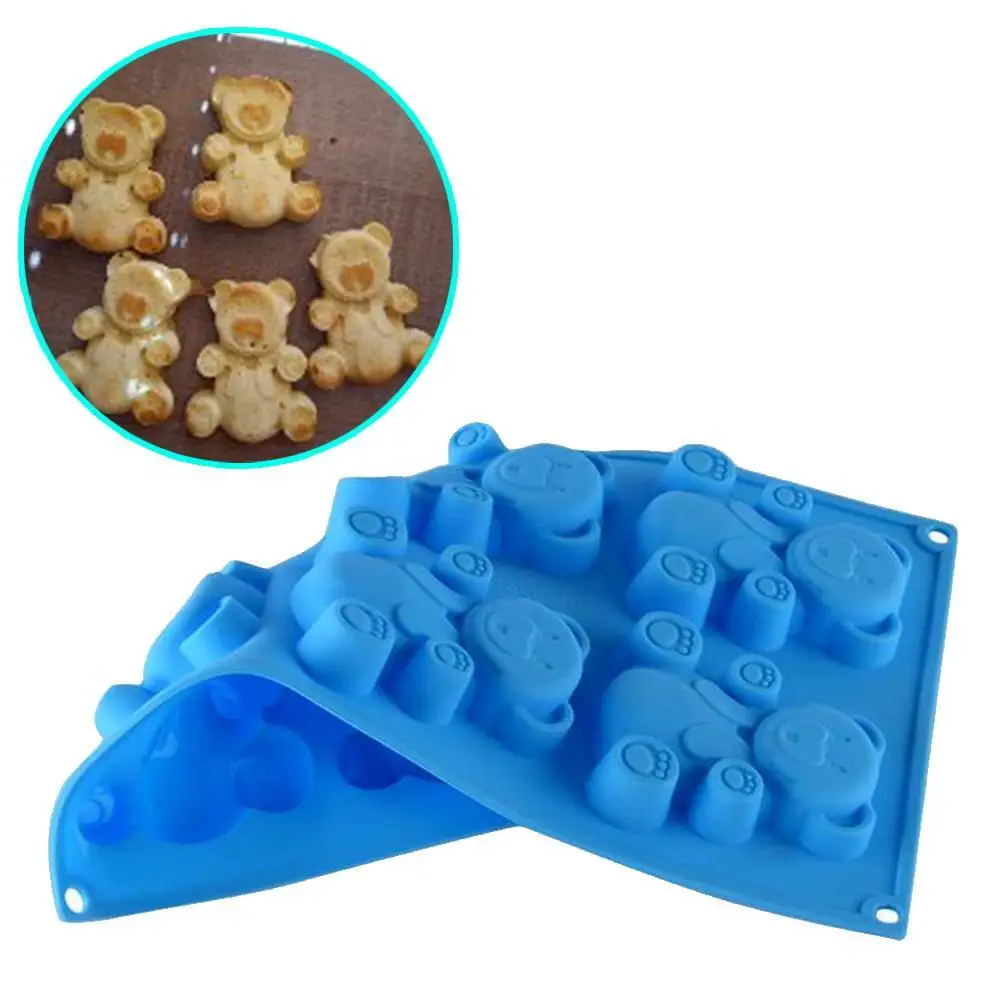 Симпатичная 3D форма медведя для торта силиконовая выпечки помадки кухни