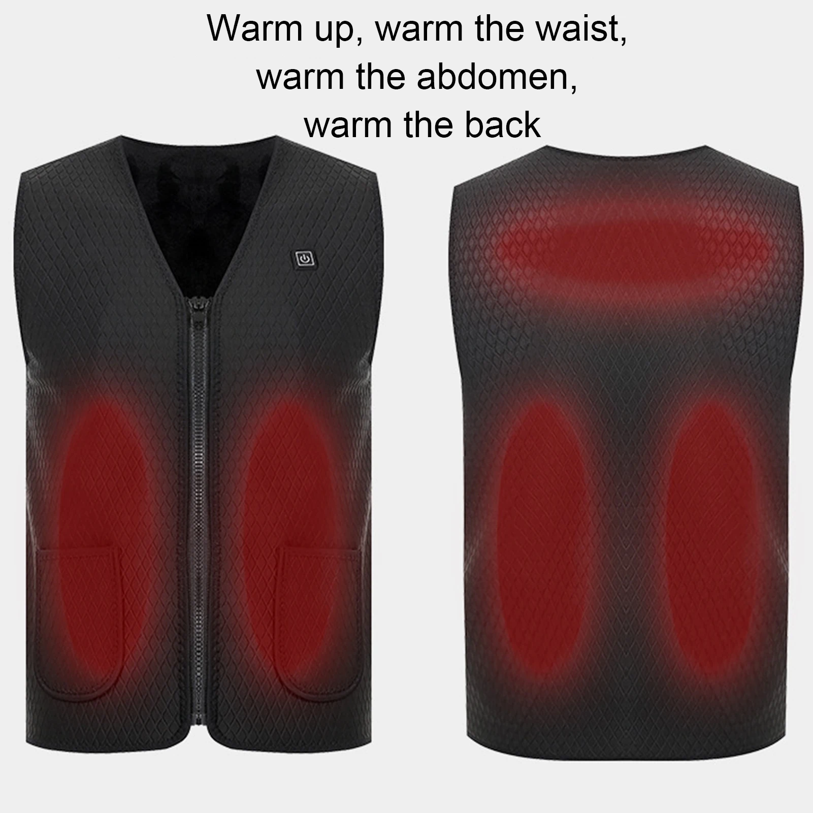 Men Women Winter Electric Heating Vest USB Infrared Jacket Thermal Waistcoat Self-Heating Cloth Elderly Fishing Outdoor Clothes