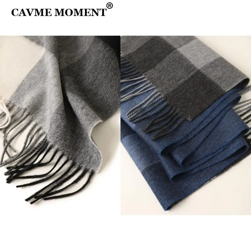 

CAVME Plaid Cashmere Scarf for Men Women's Pure Cashmere Long Scarves Fashion Ladies Basic Scarf 30*180cm CUSTOM Letters Gift