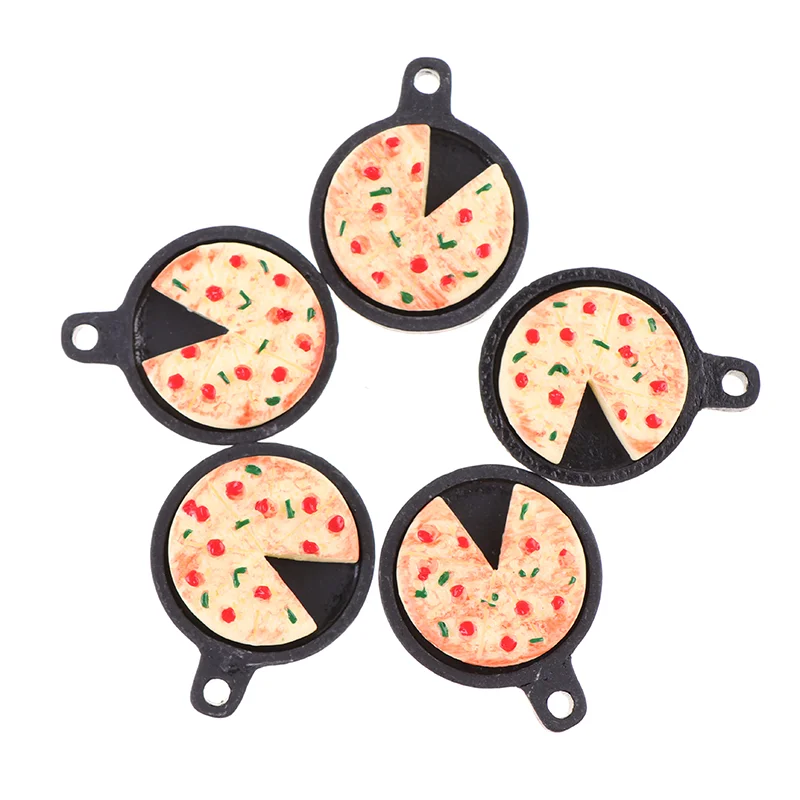 

1 Set Dollhouse Miniature Fruit Pizza Plate Bakeware Kitchen Resin Set Kids Gift Miniature Doll House Decoration