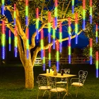 Светодиодные водонепроницаемые гирлянды метеоритный дождь, наружные светильники-ленты для сада вечерние ринки, свадьбы, рождественской елки, внутреннего дворика