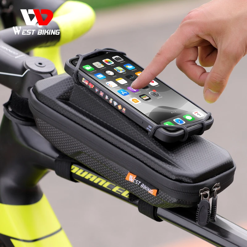 

WEST BIKING Multifunctional Bicycle Bag with Phone Holder Front Frame Top Tube Bag Waterproof MTB Bike Bag Cycling Accessories