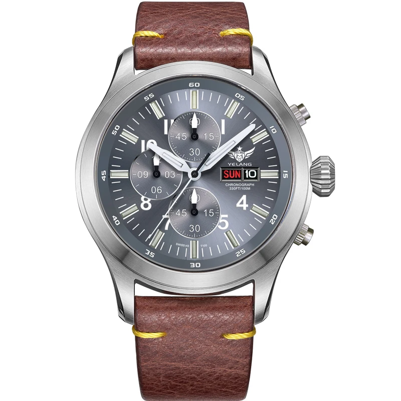 Мужские часы с Тритием мужские спортивные хронографом Yelang военные T100 светящиеся