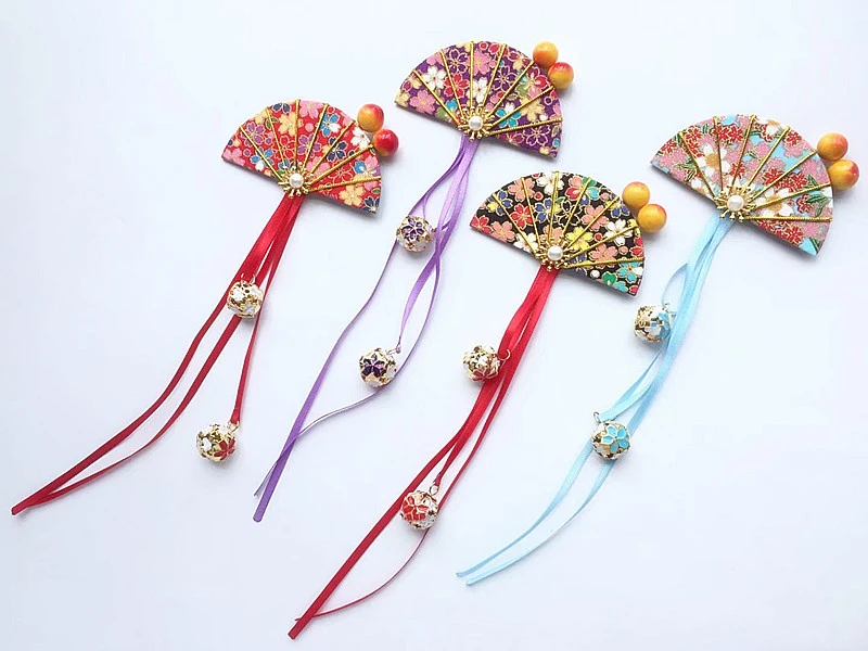 1 шт. Ручная работа в японском стиле Sakura печатная Веерная шпилька для лент ханьфу