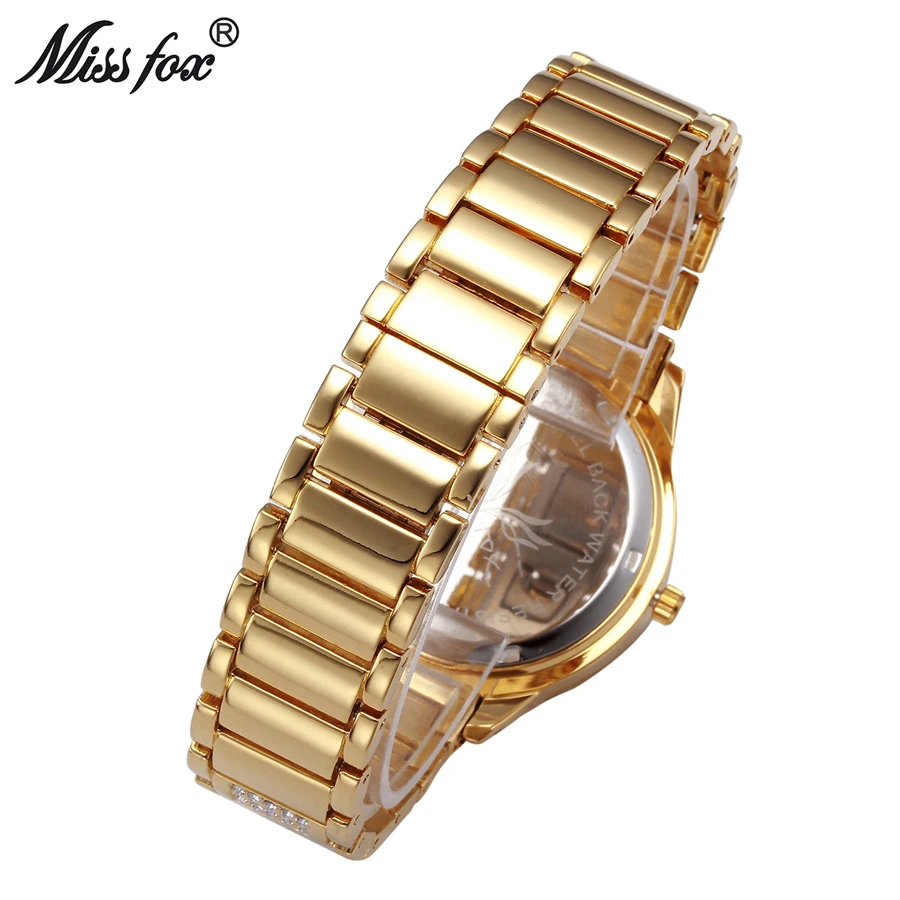 

2020 MISSFOX Gold Women Watches Luxury Casual Quartz Dress Ladies Watch Waterproof Female Watch Diamond Woman Clock Reloj Mujer