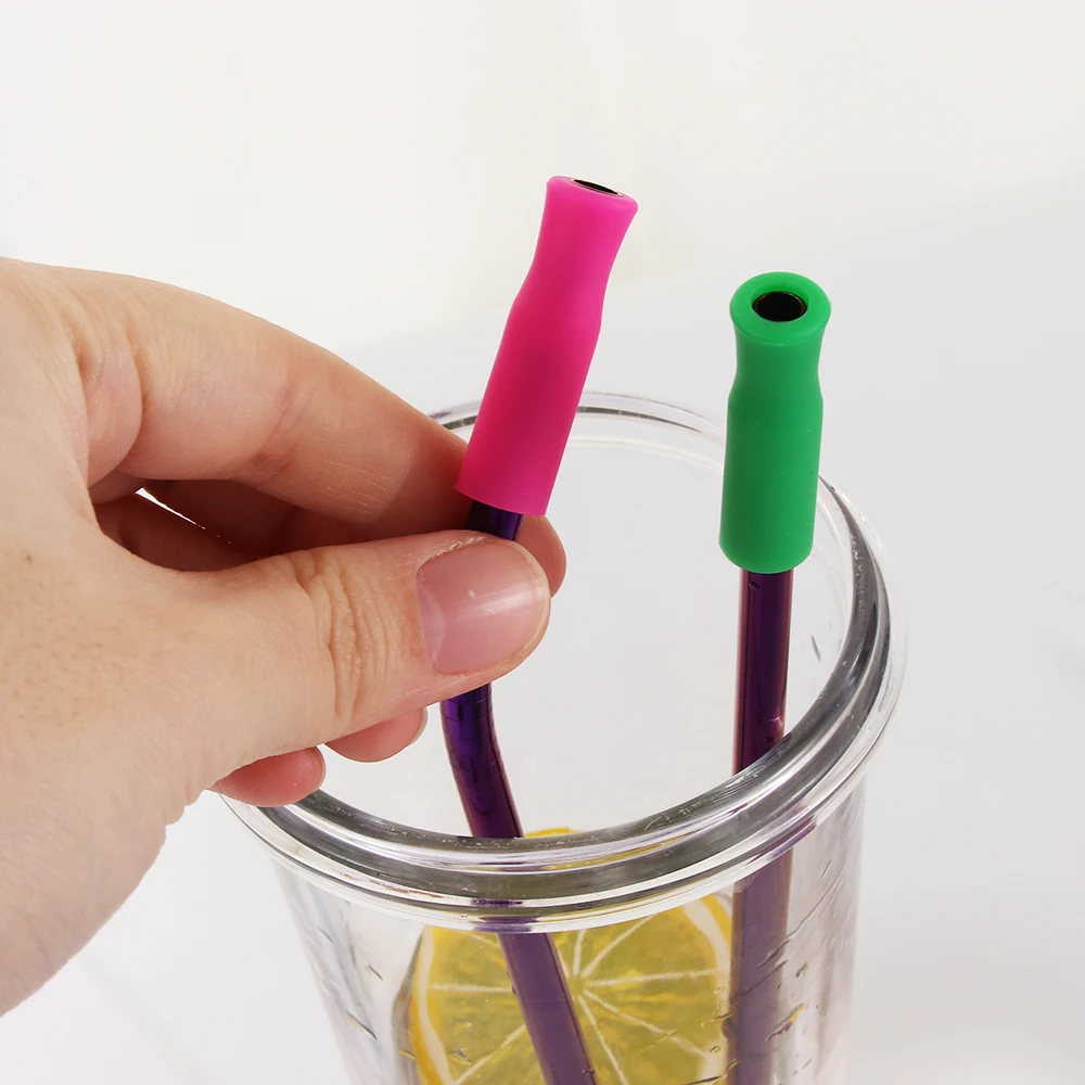 

8 шт., 6 мм колпачки для защиты от ожогов зубов, многоразовые силиконовые трубочки, силиконовые наконечники пищевого класса, аксессуары для д...